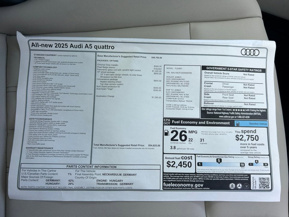 New 2025 Audi A5 2.0T Premium image 33