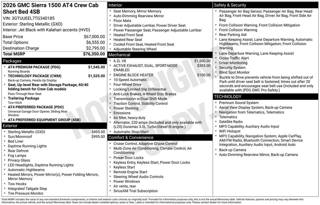 Used 2026 GMC Sierra 1500 AT4 w/ AT4 Premium Package AWD/4WD image 2