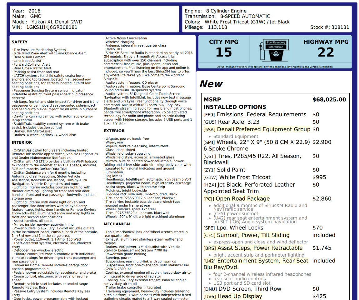 Used 2016 GMC Yukon XL Denali w/ Open Road Package image 6