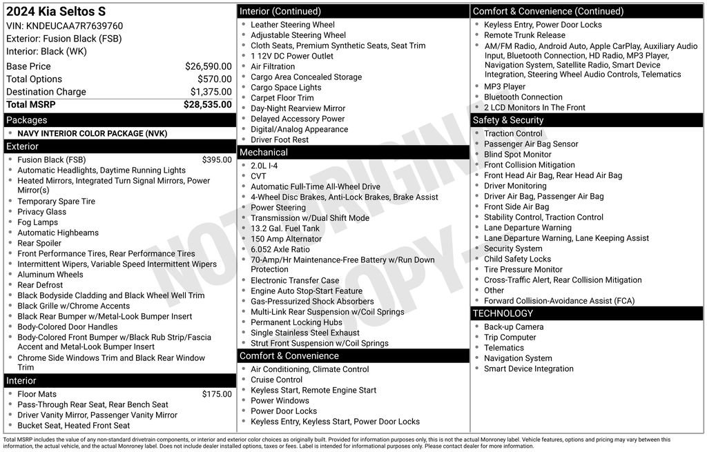 Used 2024 Kia Seltos S image 8