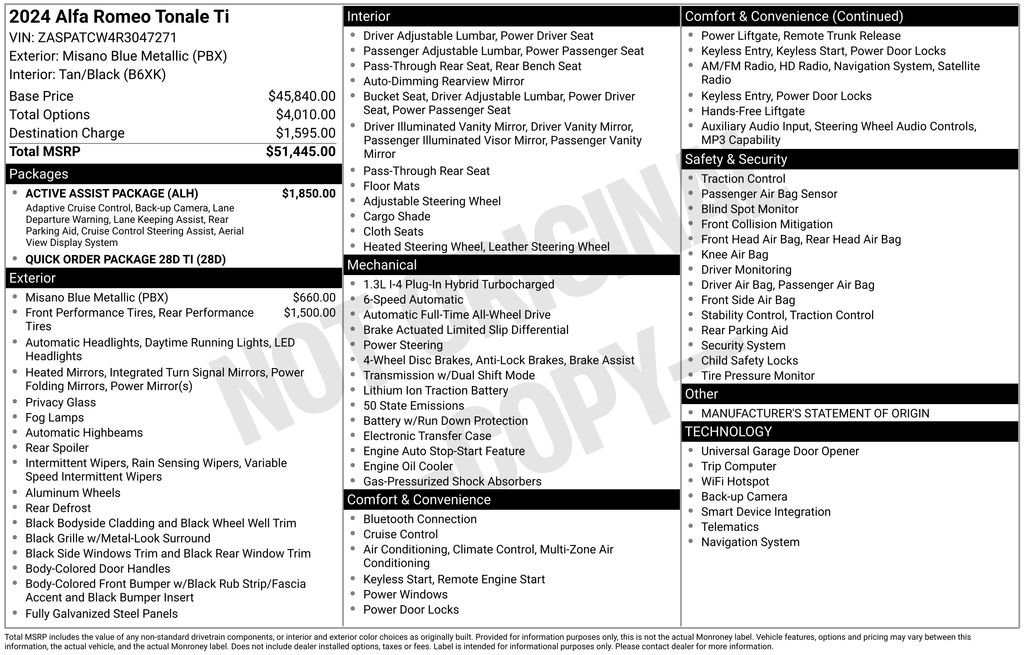 Used 2024 Alfa Romeo Tonale Ti w/ Active Assist Package image 41