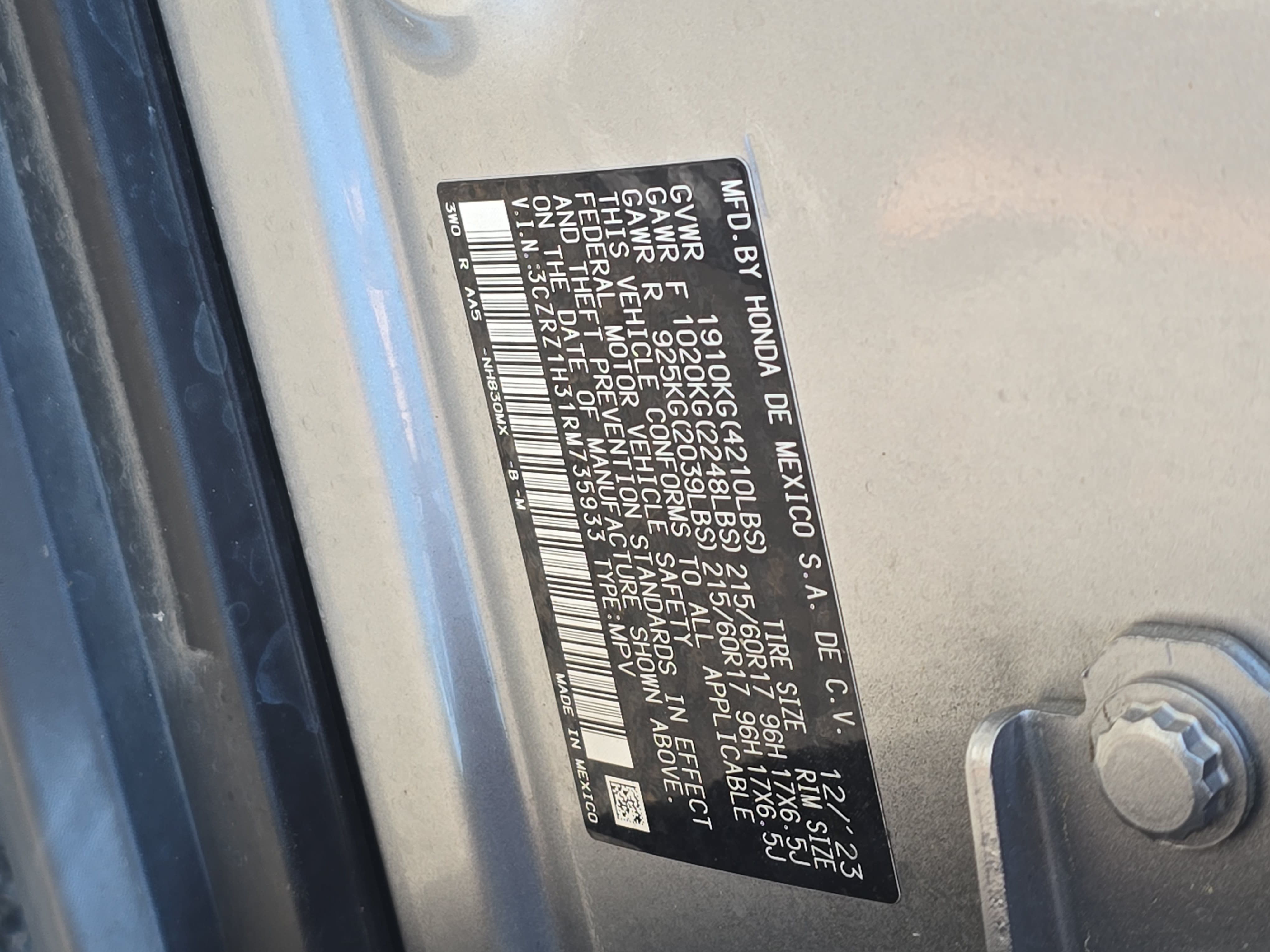 Certified 2024 Honda HR-V LX image 33