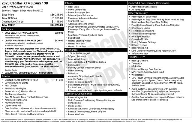 Certified 2023 Cadillac XT4 Luxury w/ Cold Weather Package FWD image 27