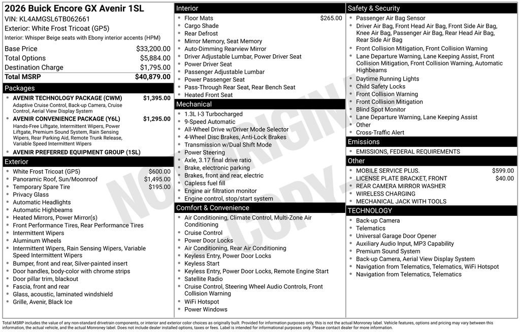 New 2026 Buick Encore GX Avenir w/ Avenir Technology Package image 11
