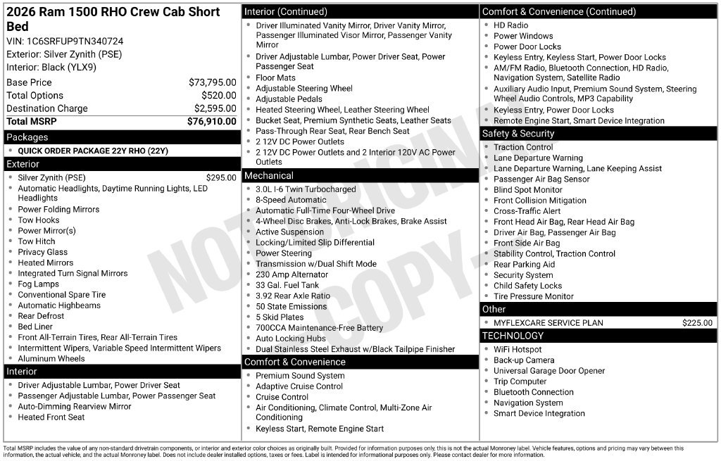 New 2026 RAM 1500 RHO AWD/4WD image 5
