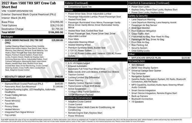 New 2027 RAM 1500 TRX SRT AWD/4WD image 2