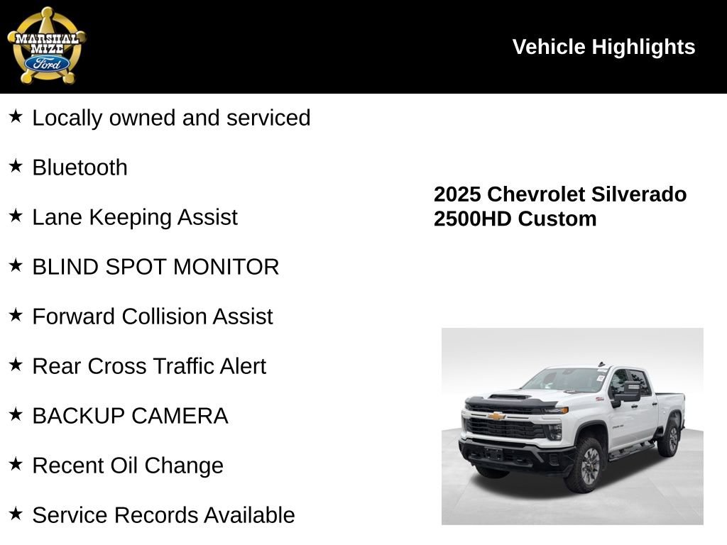 Used 2025 Chevrolet Silverado 2500 Custom w/ Custom Value Package image 2