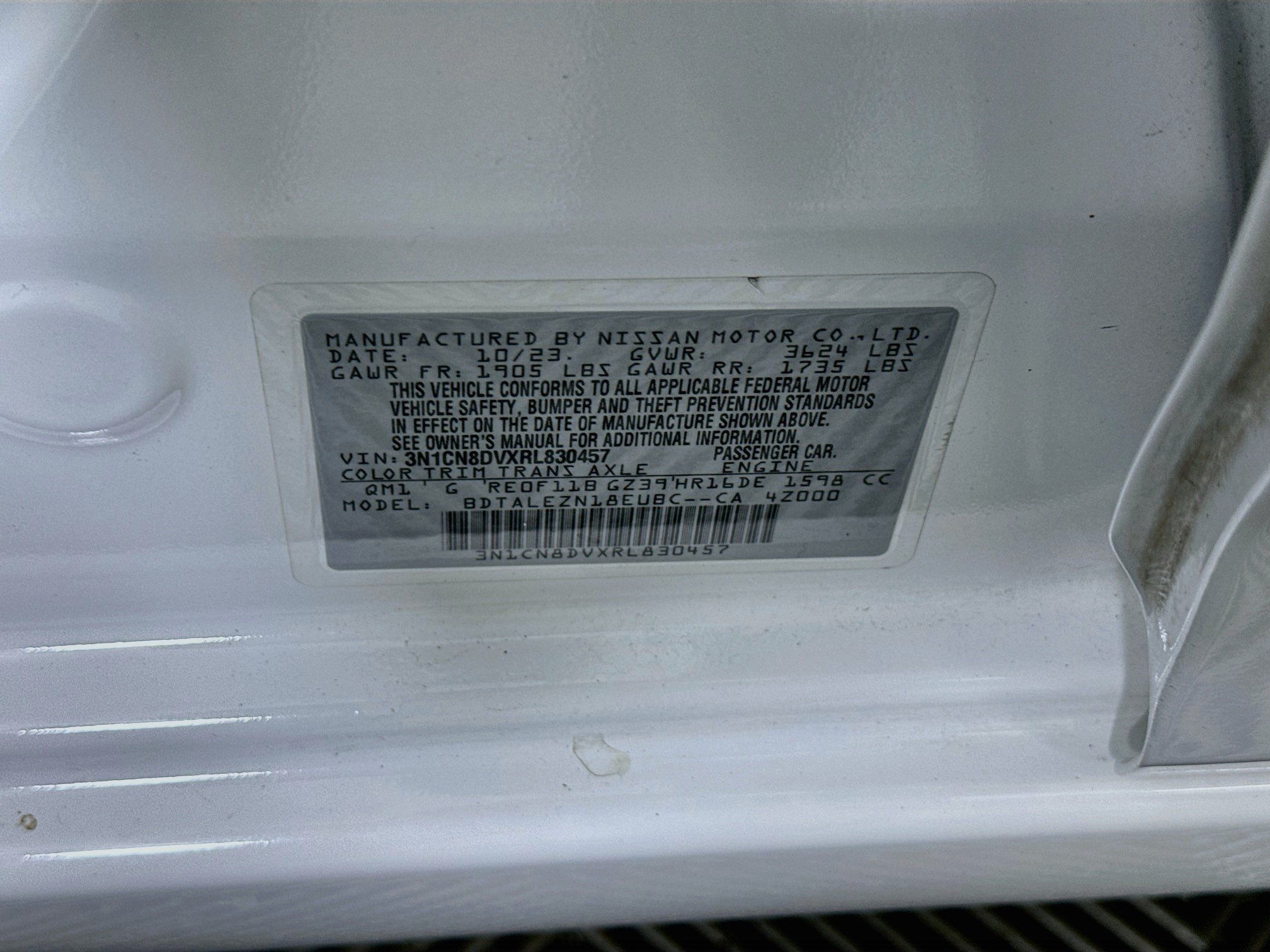 Used 2024 Nissan Versa S w/ S Plus Package FWD image 12