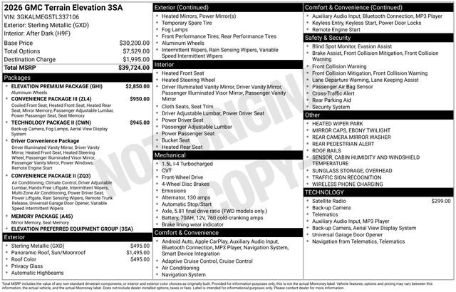 New 2026 GMC Terrain Elevation w/ Elevation Premium Package image 50