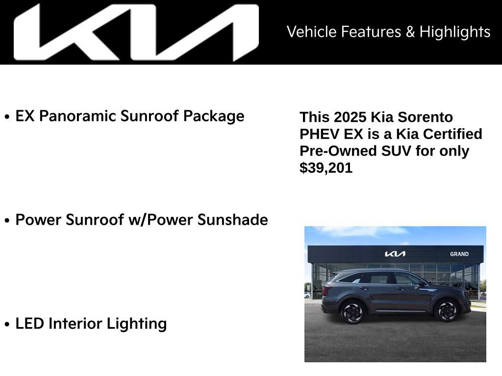 Certified 2025 Kia Sorento EX w/ EX Panoramic Sunroof Package AWD/4WD image 6