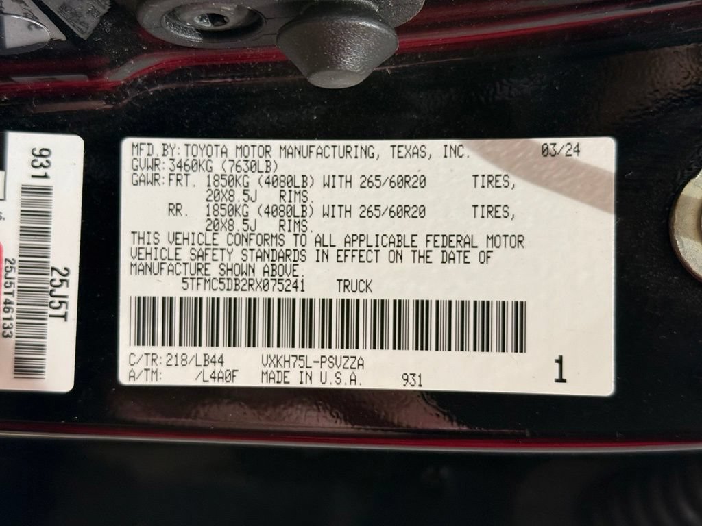 Used 2024 Toyota Tundra 1794 Edition AWD/4WD image 31