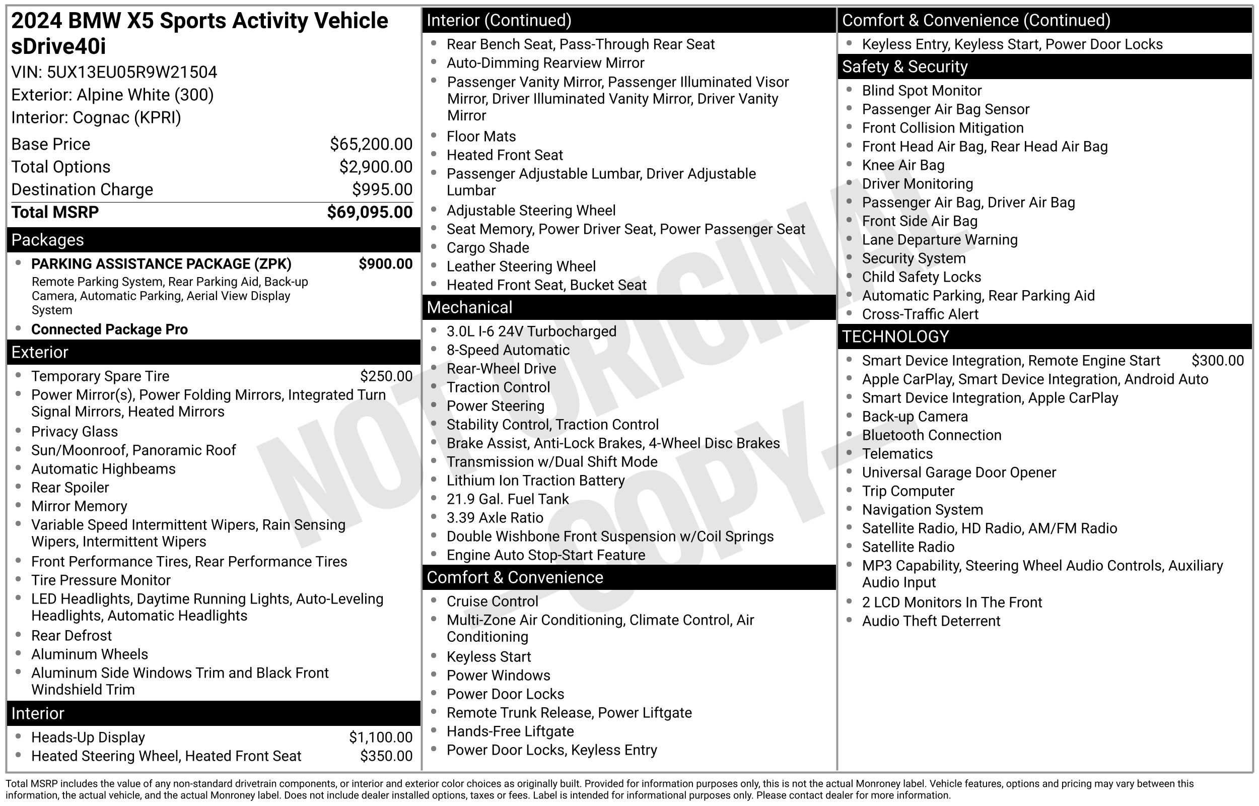 Used 2024 BMW X5 sDrive40i w/ Parking Assistance Package RWD image 28