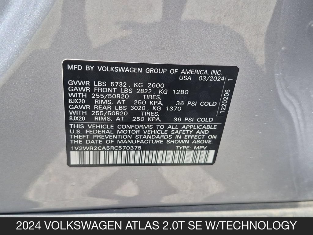 Used 2024 Volkswagen Atlas SE FWD image 25