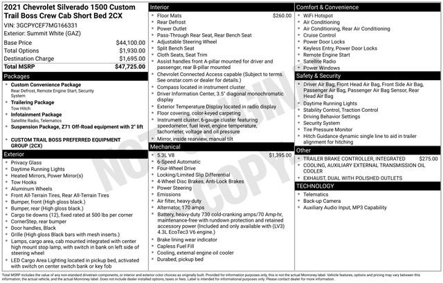 Certified 2021 Chevrolet Silverado 1500 Custom Trail Boss AWD/4WD image 5