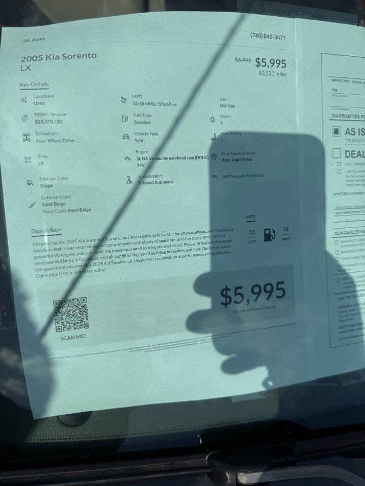 Used 2005 Kia Sorento LX image 10