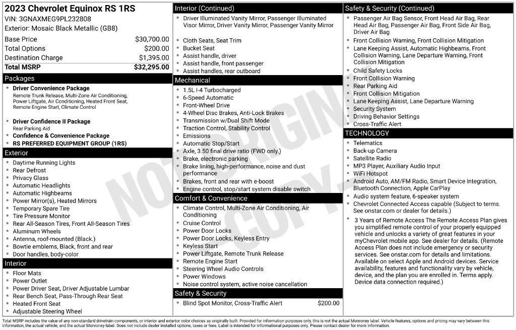 Used 2023 Chevrolet Equinox RS FWD image 6