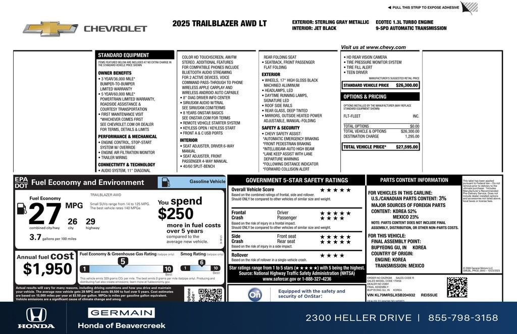 Used 2025 Chevrolet TrailBlazer LT AWD/4WD image 32