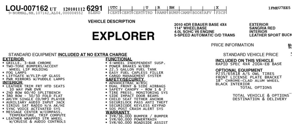 Used 2010 Ford Explorer Eddie Bauer image 2