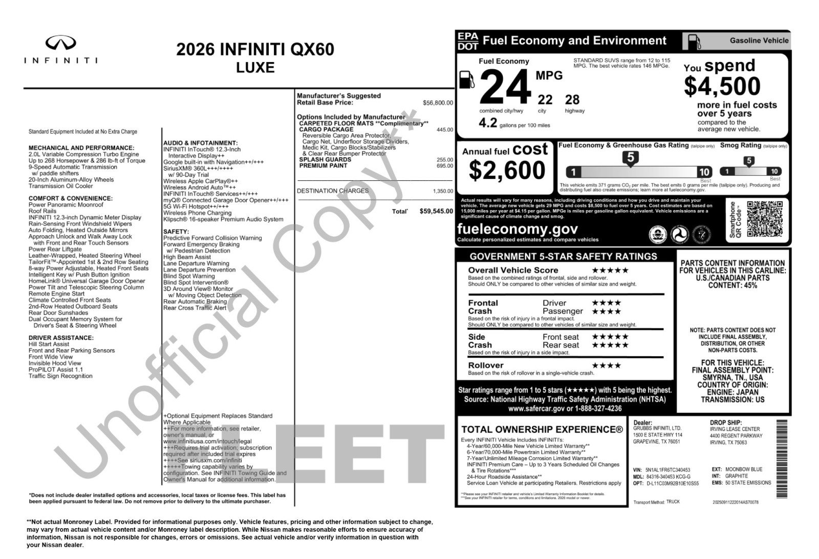 Used 2026 INFINITI QX60 Luxe w/ Cargo Package FWD image 58