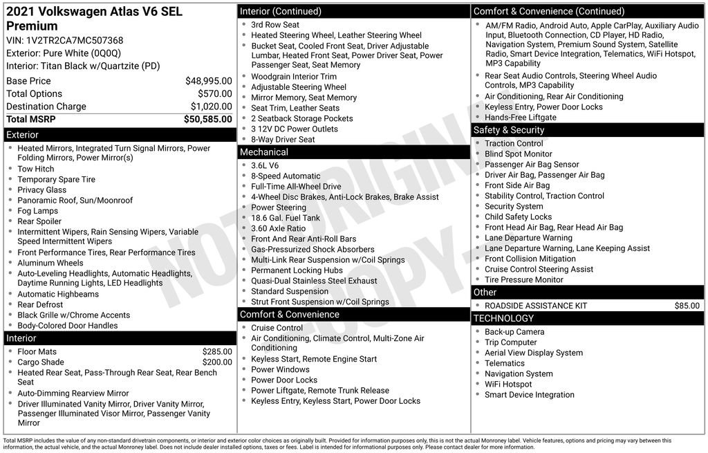 Used 2021 Volkswagen Atlas SEL Premium image 45