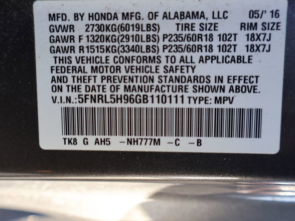 Used 2016 Honda Odyssey Touring Elite image 13