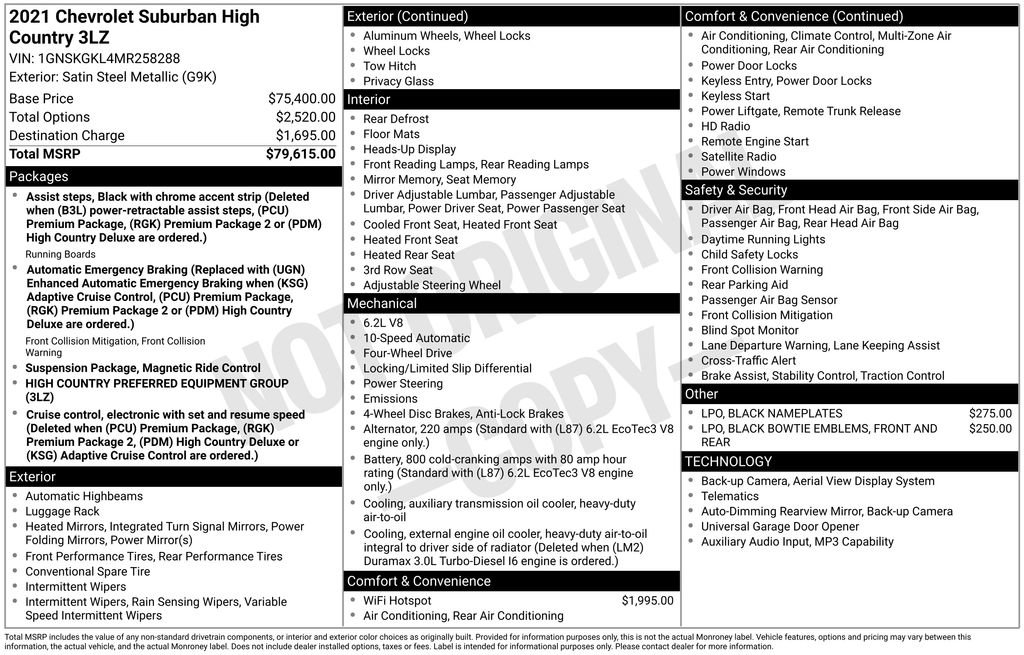 Used 2021 Chevrolet Suburban High Country AWD/4WD image 6