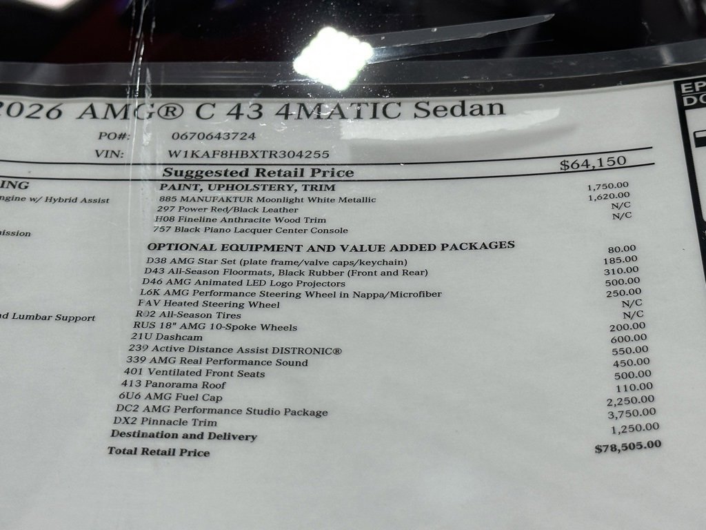 New 2026 Mercedes-Benz C 43 AMG 4MATIC Sedan image 19