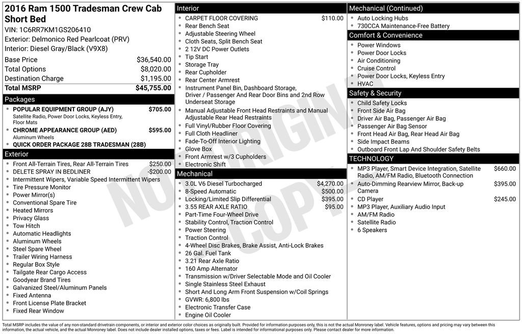 Used 2016 RAM 1500 Tradesman w/ Popular Equipment Group AWD/4WD image 41