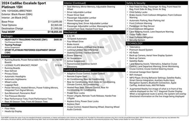 Certified 2024 Cadillac Escalade Sport Platinum w/ Heavy-Duty Trailer Package AWD/4WD image 37
