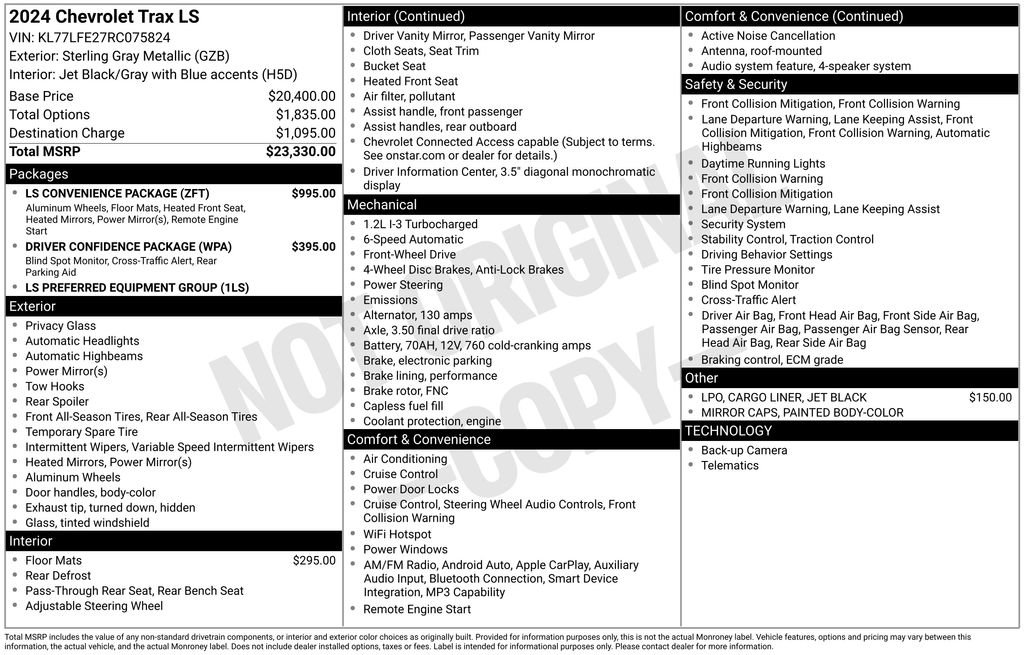 Used 2024 Chevrolet Trax LS w/ LS Convenience Package FWD image 3