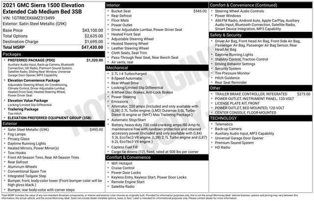 Used 2021 GMC Sierra 1500 Elevation w/ Preferred Package RWD image 16