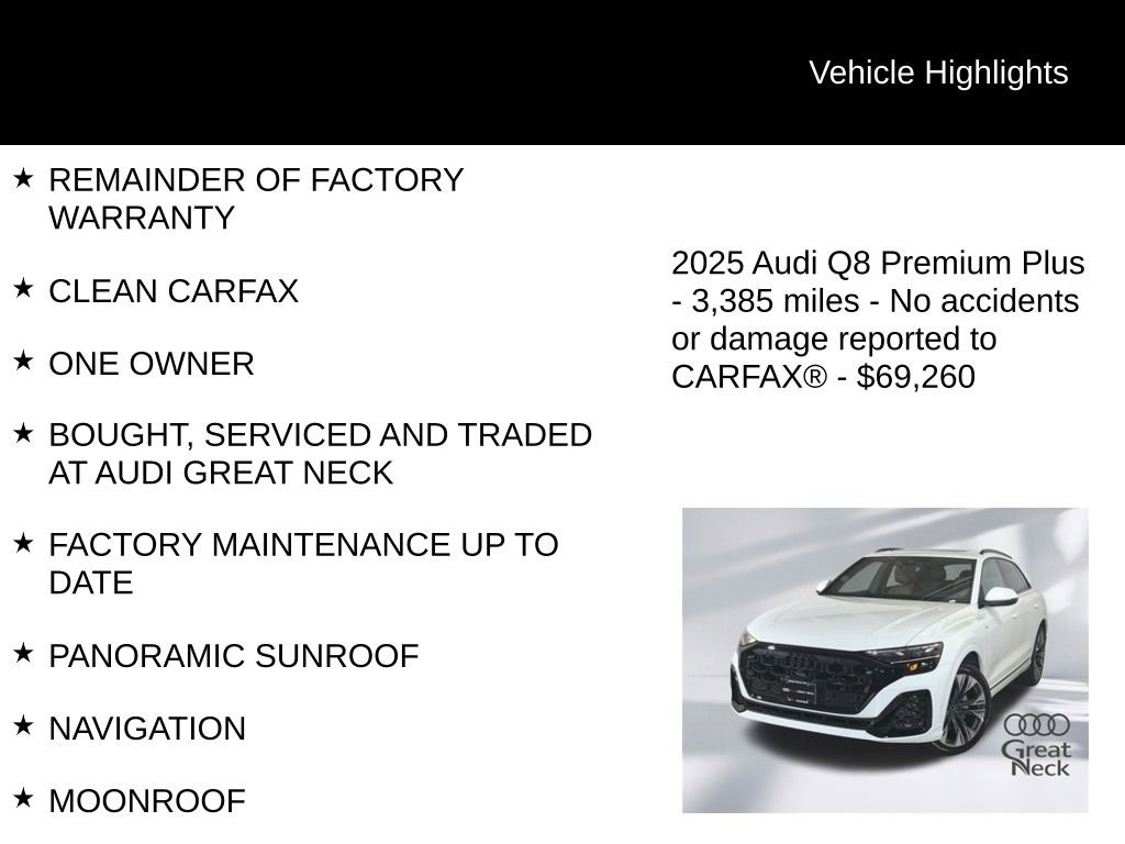 Used 2025 Audi Q8 Premium Plus w/ Premium Plus Package AWD/4WD image 10