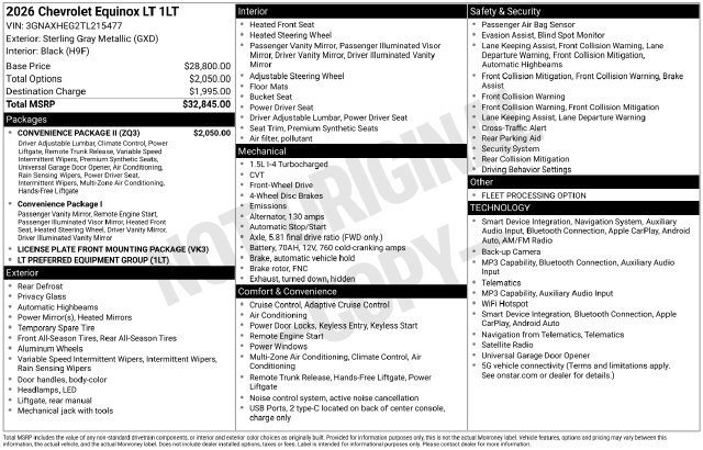 Used 2026 Chevrolet Equinox LT w/ Convenience Package II FWD image 4