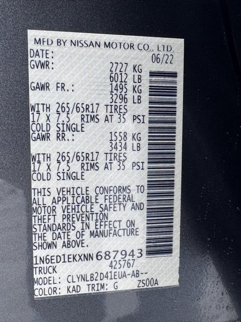 Used 2022 Nissan Frontier SV w/ Technology Package image 41