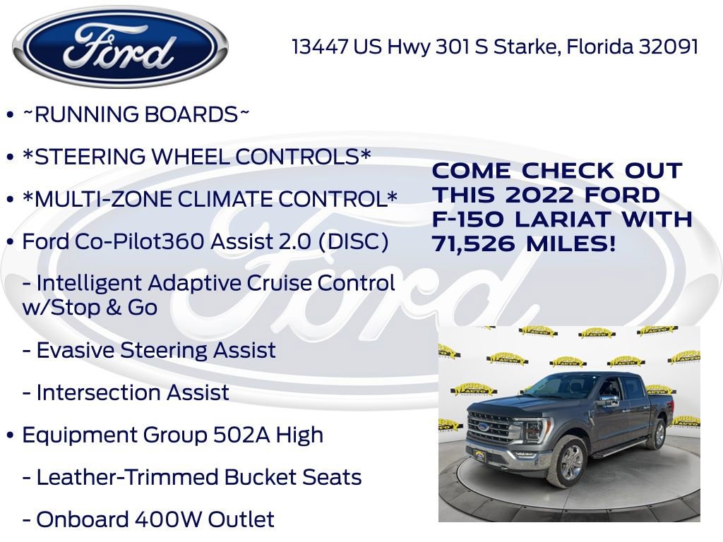 Certified 2022 Ford F150 Lariat w/ Equipment Group 502A High image 17