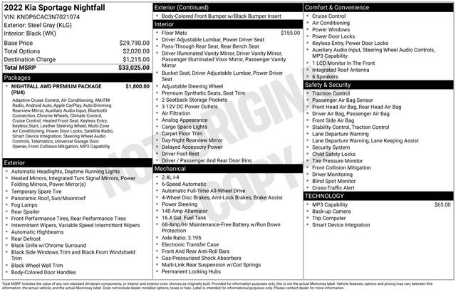 Used 2022 Kia Sportage Nightfall Edition w/ Nighfall AWD Premium Package image 4