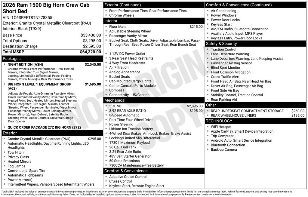 New 2026 RAM 1500 Big Horn w/ Night Edition image 24