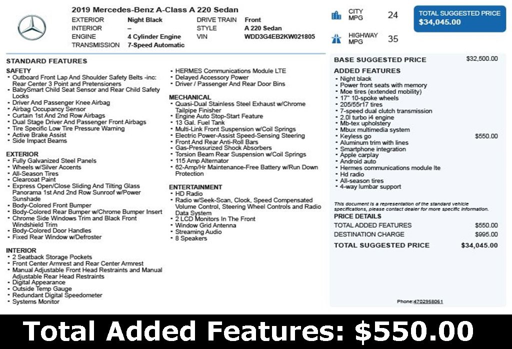 Used 2019 Mercedes-Benz A 220 image 3