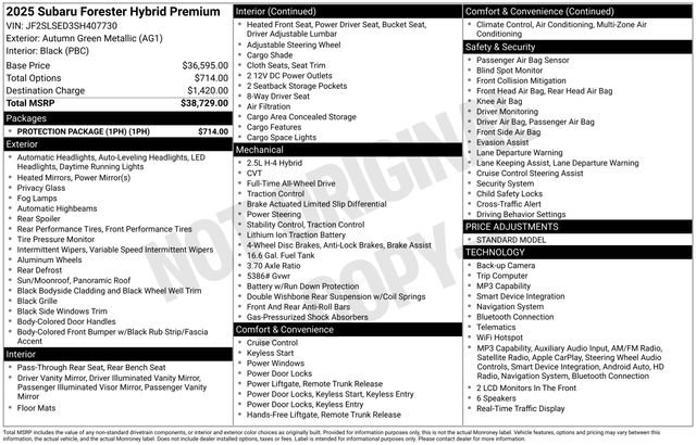 Certified 2025 Subaru Forester Premium w/ Protection Package (1PH) image 30