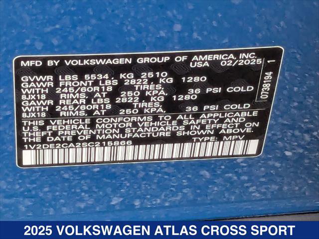 New 2025 Volkswagen Atlas Cross Sport SE FWD image 23
