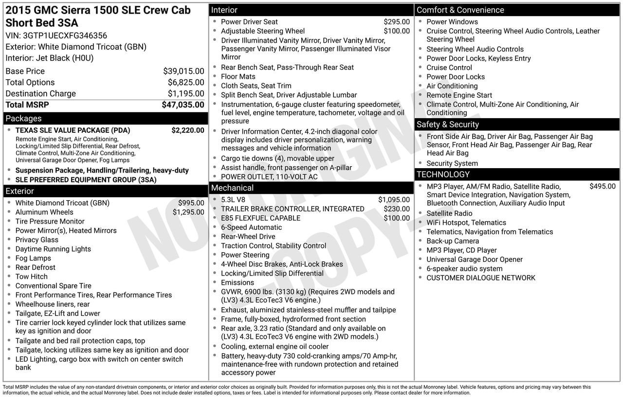 Used 2015 GMC Sierra 1500 SLE w/ Texas SLE Value Package RWD image 29