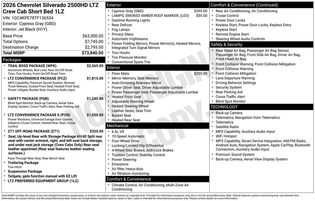 Used 2026 Chevrolet Silverado 2500 LTZ w/ Trail Boss Package AWD/4WD image 26