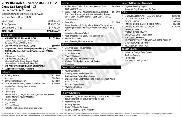 Used 2019 Chevrolet Silverado 3500 LTZ w/ Duramax Plus Package image 44