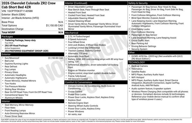 Used 2026 Chevrolet Colorado ZR2 AWD/4WD image 20