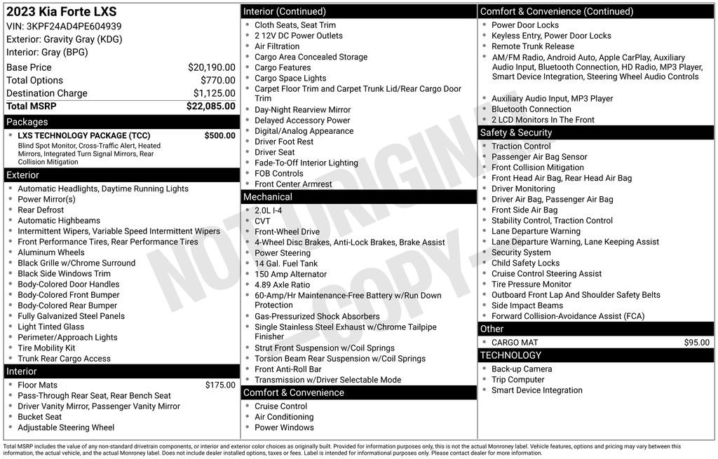 Certified 2023 Kia Forte LXS w/ LXS Technology Package FWD image 9