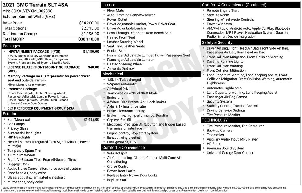 Used 2021 GMC Terrain SLT w/ Infotainment Package II AWD/4WD image 17