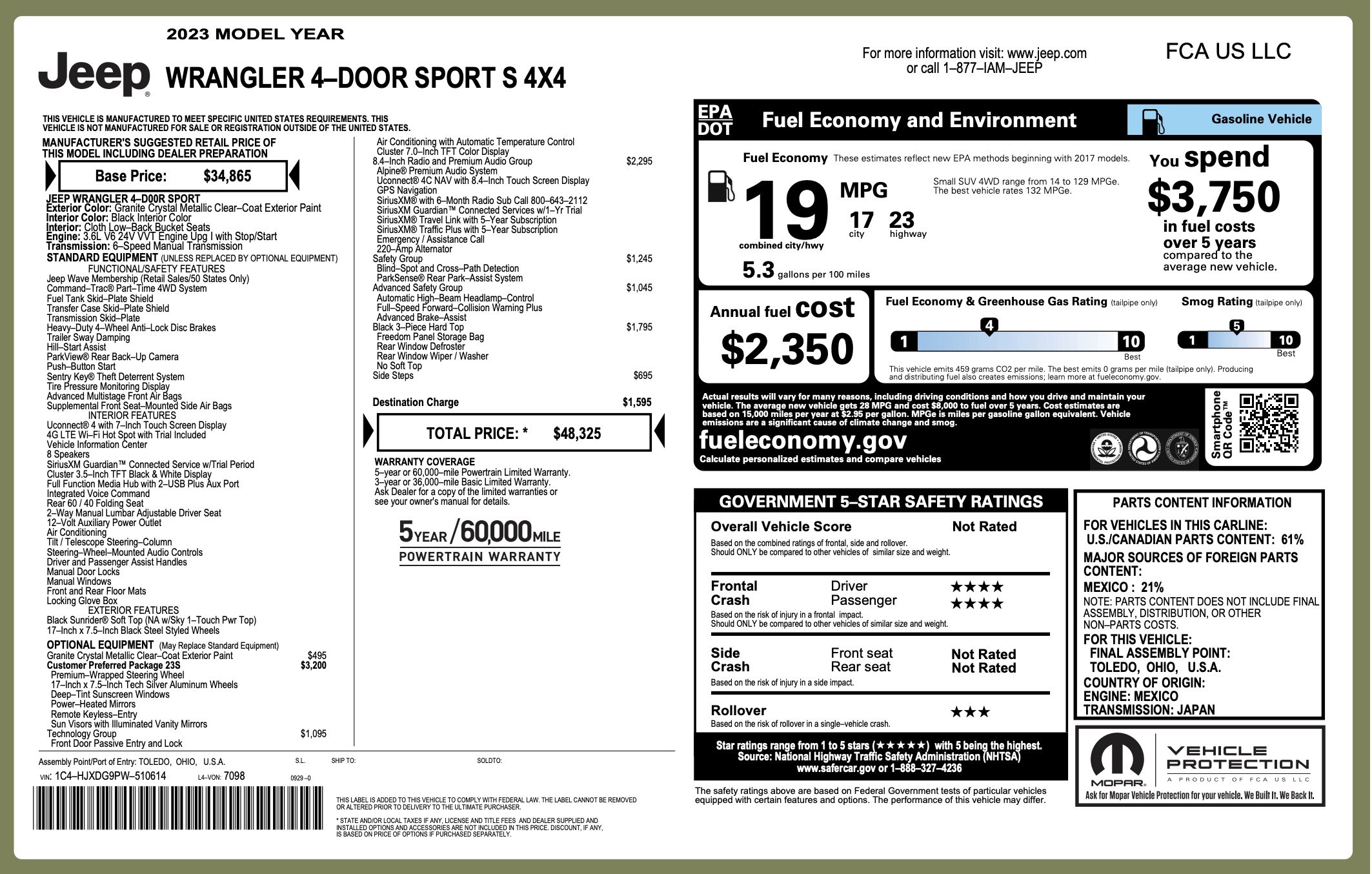 Used 2023 Jeep Wrangler Sport S image 6