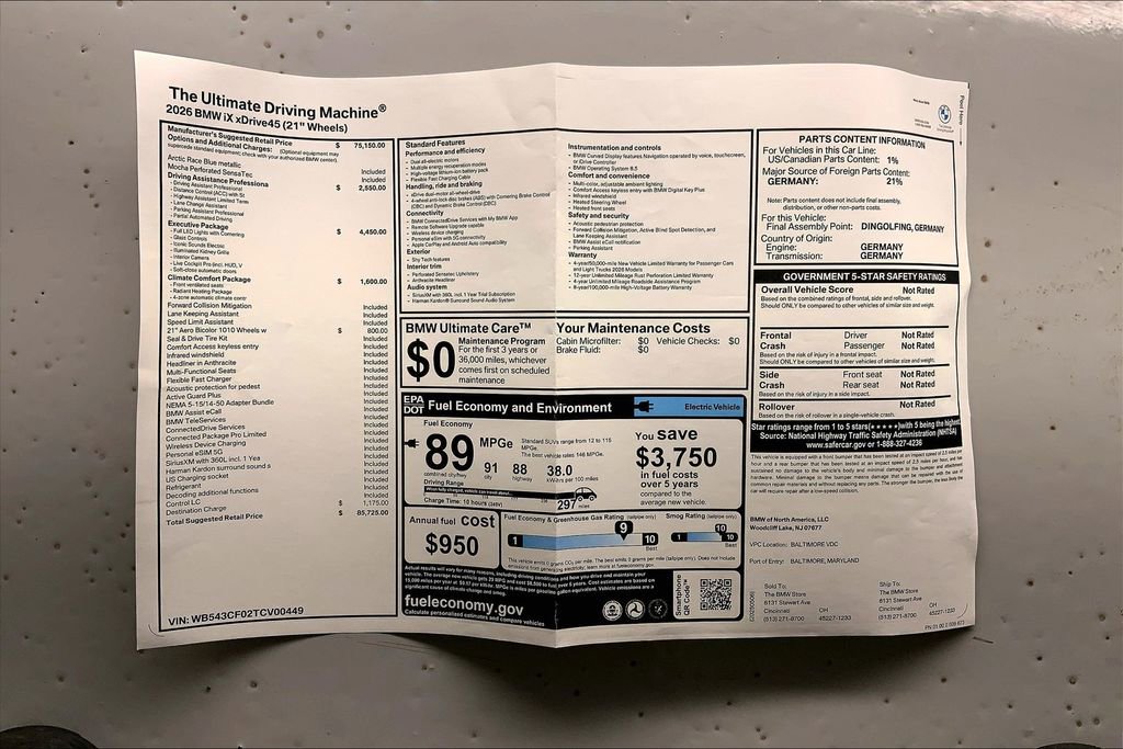 Used 2026 BMW iX xDrive45 w/ Executive Package image 11