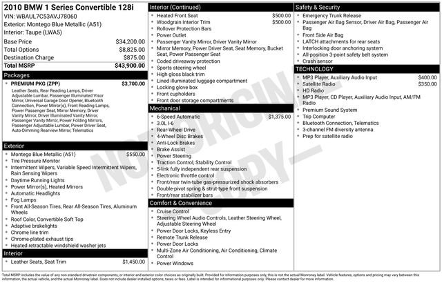 Used 2010 BMW 128i Convertible RWD image 2