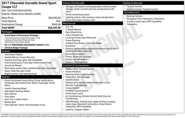 Used 2017 Chevrolet Corvette Grand Sport image 29